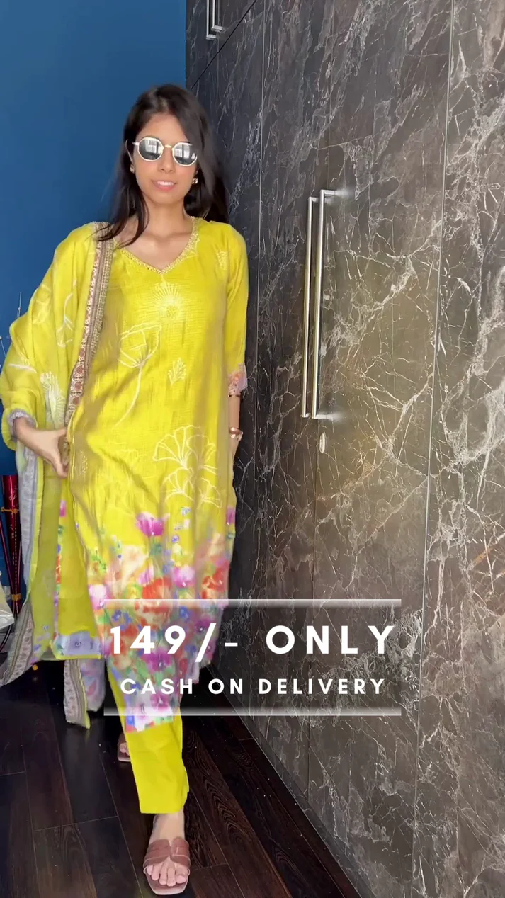 Rangoli Womens Kurta with Pant and Dupatta Set / Kurta Suit Set - Image 3