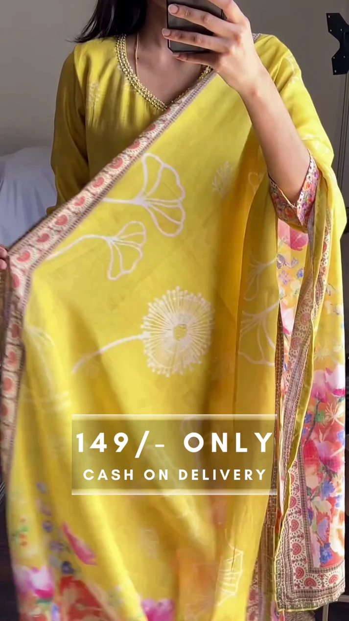 Rangoli Womens Kurta with Pant and Dupatta Set / Kurta Suit Set - Image 2