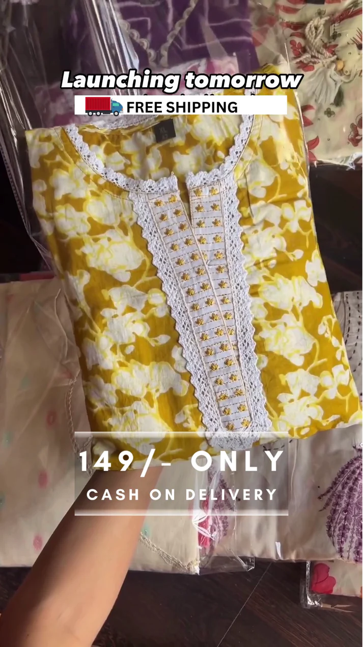 Hand Block Printed Embroidered Kurta Set - Image 4