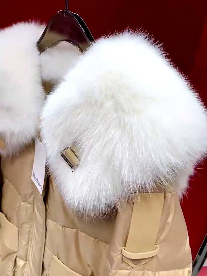 Winter Furs Collar Goose Down Jacket Short Down Jacket Female - Image 5