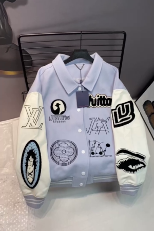 Louis Vuitton Green devil's eye monogram logo baseball jac