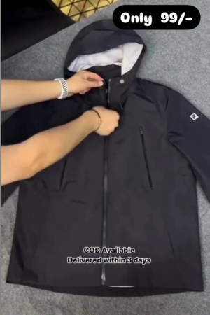 hooded mountain parka, black