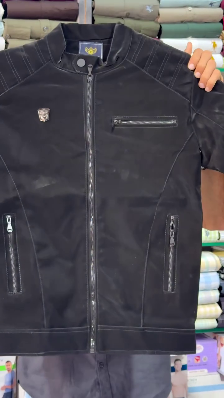 Woolen Black Men Winter Jacket - Image 5