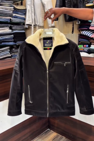 Men's Leather Jackets, Black Leather Jacket, Lambskin Jackets, Regular Fit, Three Pockets