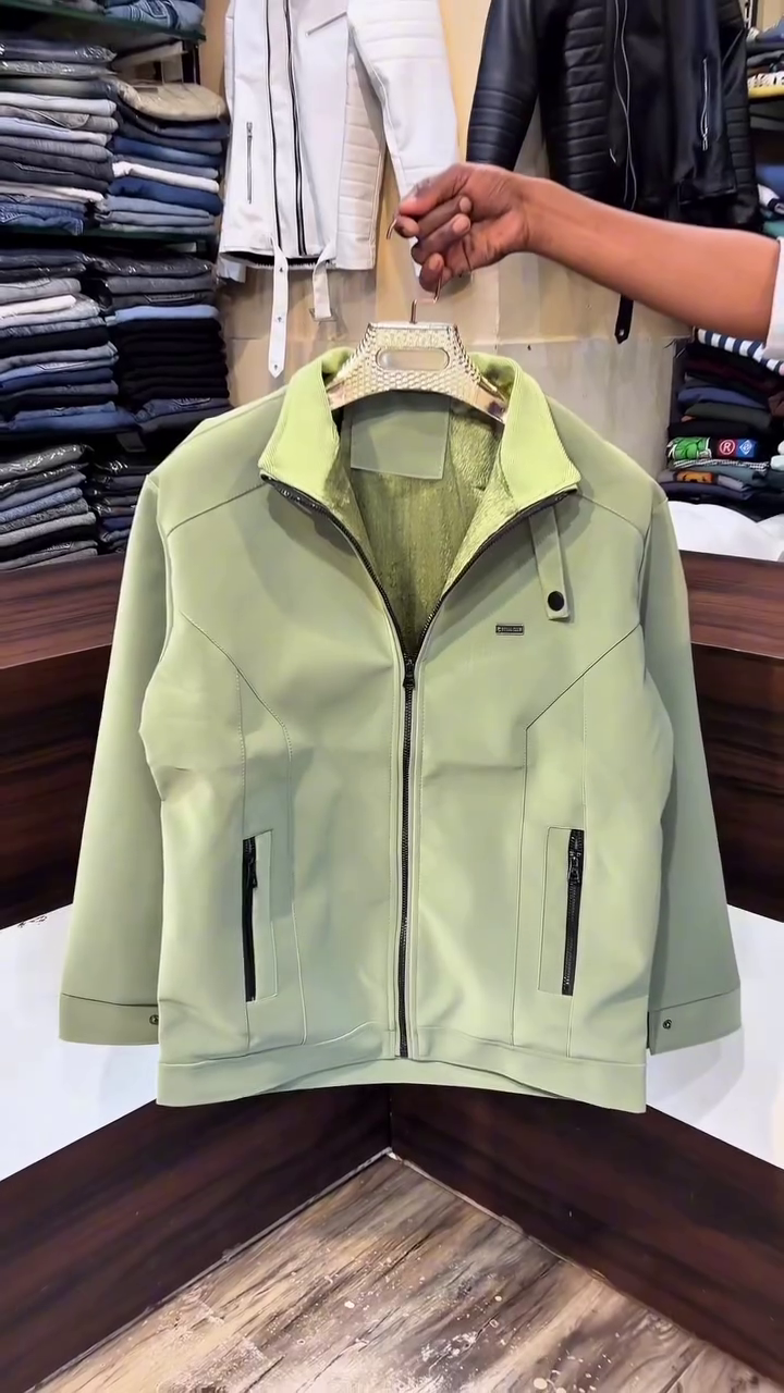 Men's Leather Jackets, Black Leather Jacket, Lambskin Jackets, Regular Fit, Three Pockets - Image 6