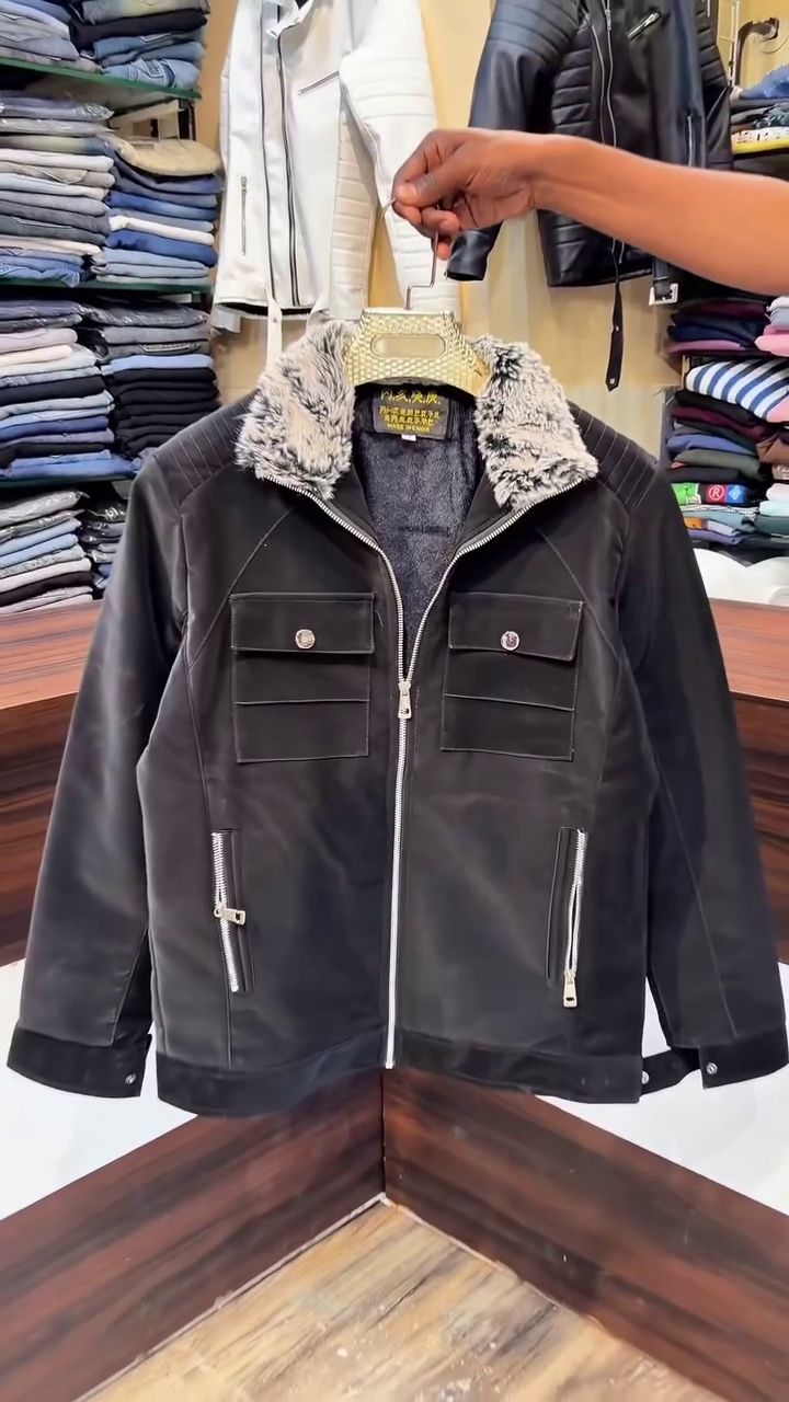 Men's Leather Jackets, Black Leather Jacket, Lambskin Jackets, Regular Fit, Three Pockets - Image 5