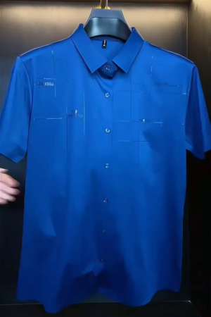 Short-Sleeved Shirt Men's Shirt Middle-Aged Half-Sleeved Casual Slimming Blouse Thin