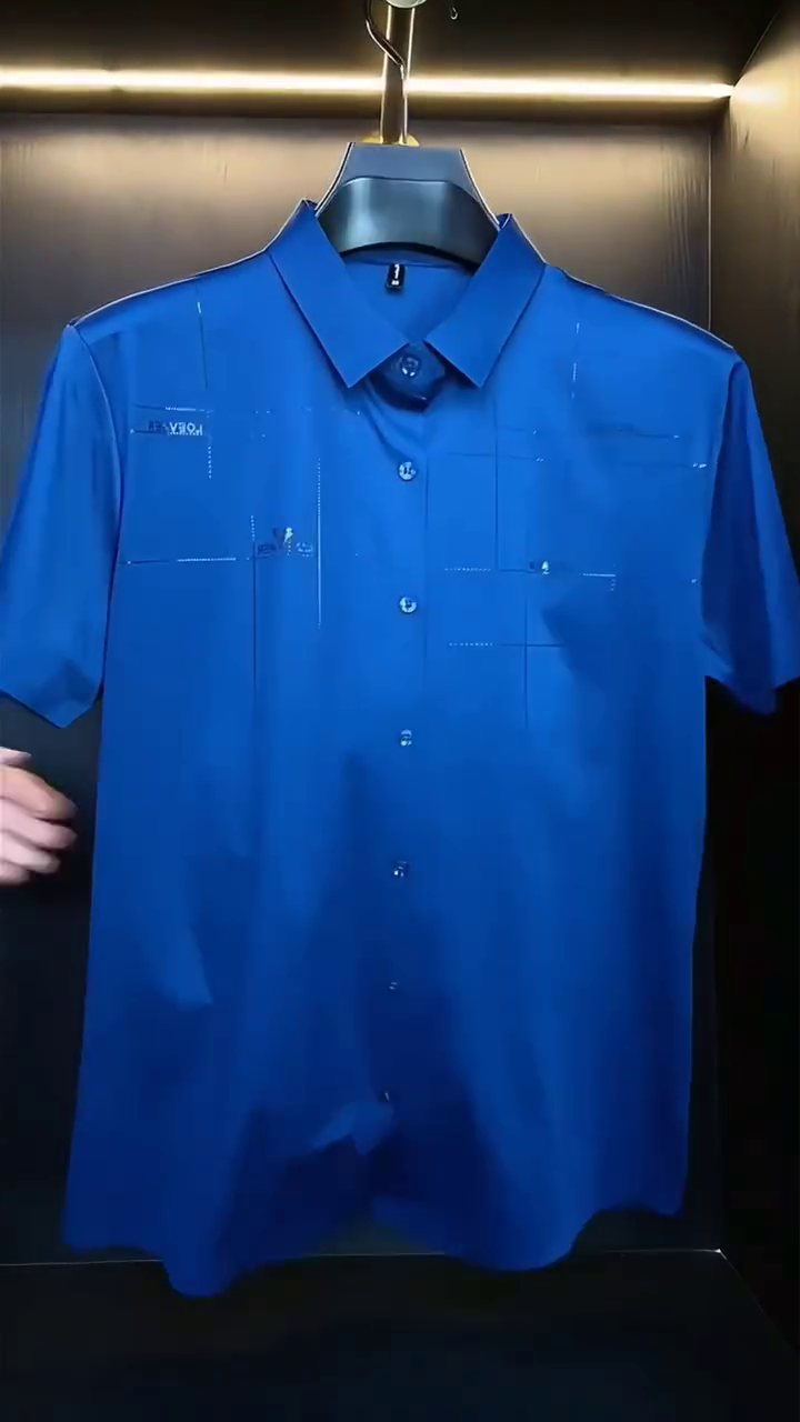 Short-Sleeved Shirt Men's Shirt Middle-Aged Half-Sleeved Casual Slimming Blouse Thin