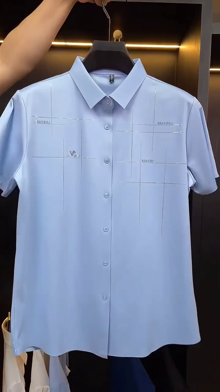 Short-Sleeved Shirt Men's Shirt Middle-Aged Half-Sleeved Casual Slimming Blouse Thin - Image 2